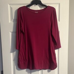 Chico's Women's Burgundy Long Sleeve Top